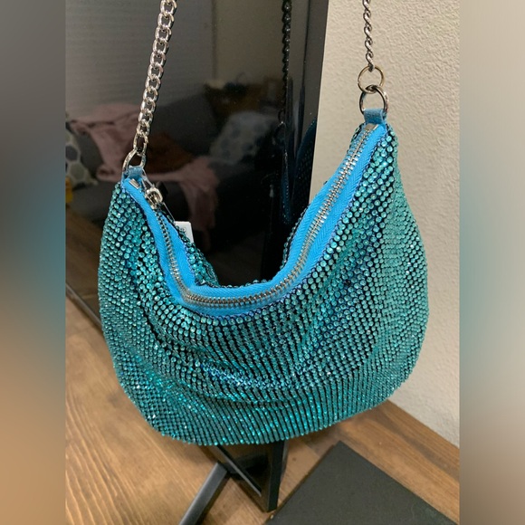 💎NWT AQUA Crystal Mesh Shoulder Bag💎 - Picture 8 of 8
